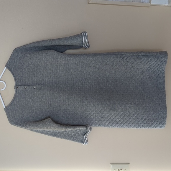 Medium Promod Gray Quilted Elbow Length Sleeve Dress - Picture 12 of 16